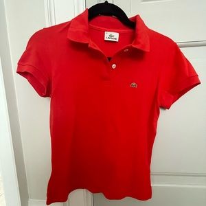 Lacoste Womens Polo T Size 36 in Classic Orange
